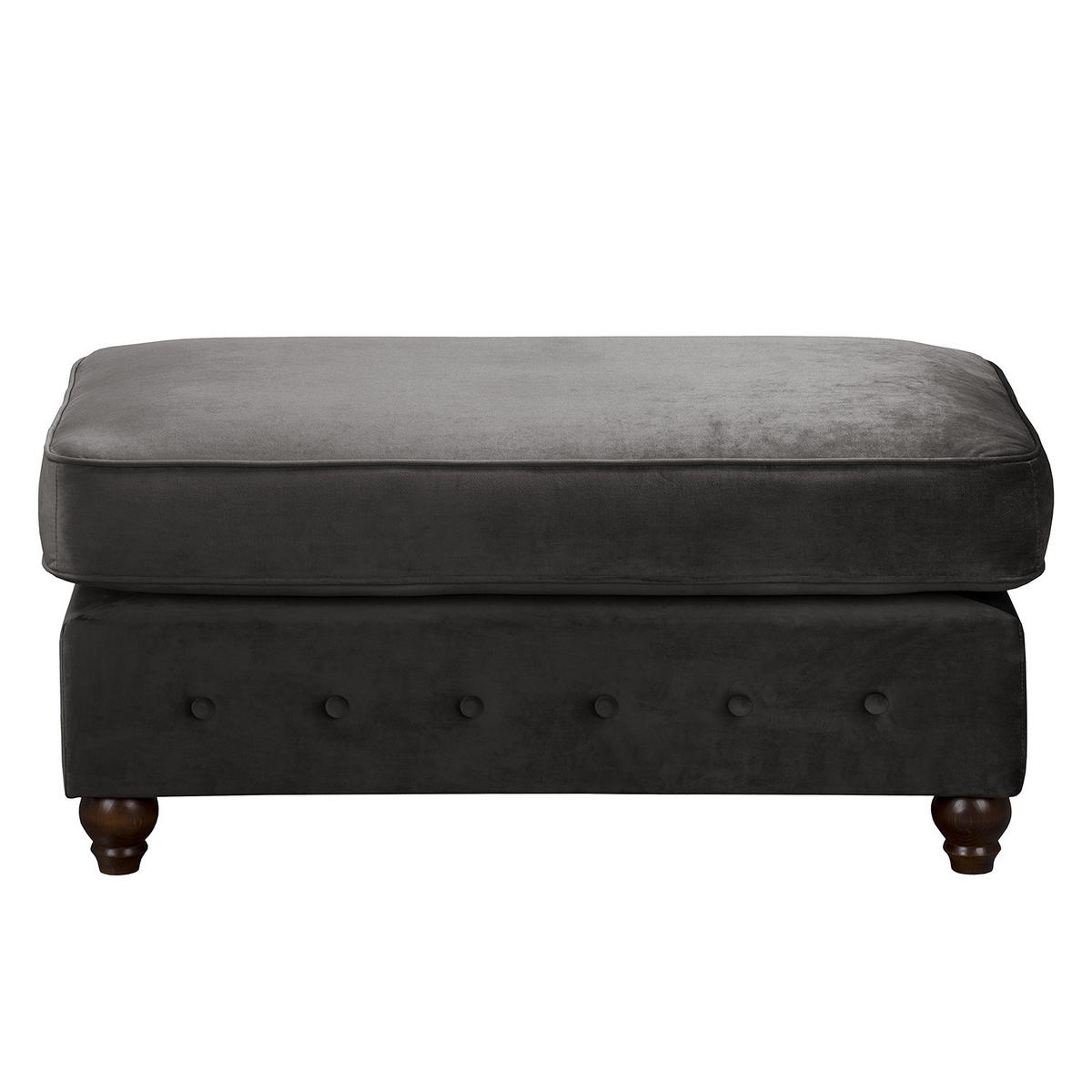 POLSTERHOCKER - Samt - Grau, Buchenholz/Textil (104/51/63cm) - home24