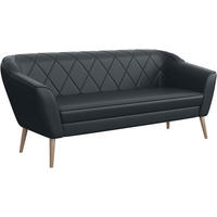 SOFA Gisela (3-Sitzer) - Dunkelgrau/Buchefarben, Holzwerkstoff/Buchenholz (180/75/74cm) - Meblini