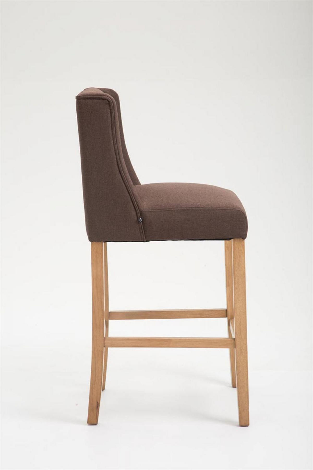BARHOCKER 2er Set Stoff braun - Naturfarben/Braun, Holz/Textil (56/111/51cm) - CLP