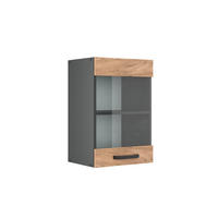 KÜCHENGLASSCHRANK R-Line Goldkraft Eiche 40 cm - Honigeiche/Anthrazit, Holzwerkstoff (40/60/31cm) - Vicco