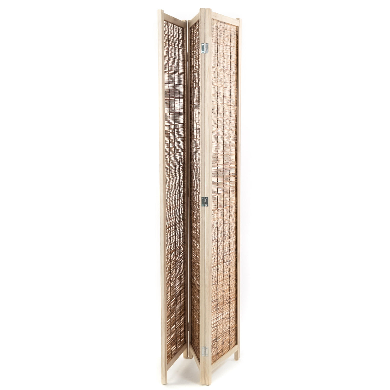 RAUMTEILER Playa 3-tlg. Schilfrohr Holz braun - Braun, Holz (120/170/3cm) - DESIGN DELIGHTS