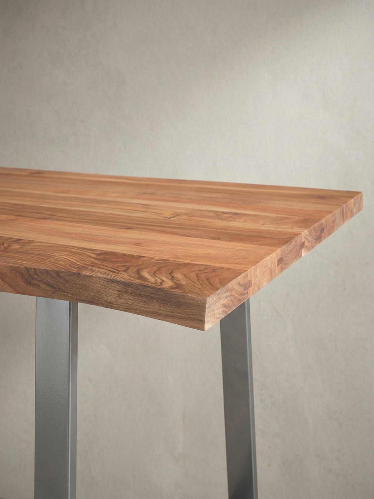 SCHREIBTISCH Massivholz Baumkante Chromgestell Handarbeit TARN, Goldbraun-Chrom 140x80x76 cm - Chromfarben/Braun, Holz/Metall (80/140/76cm) - KADIMA DESIGN