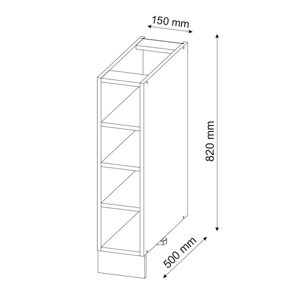 Thumbnail - Vicco Küchenregal, Honigeiche, Holzwerkstoff, 4 Fächer, Rechteckig, 15x82x50 cm, Küchen, Küchenmöbel, Küchenschränke, Kü...