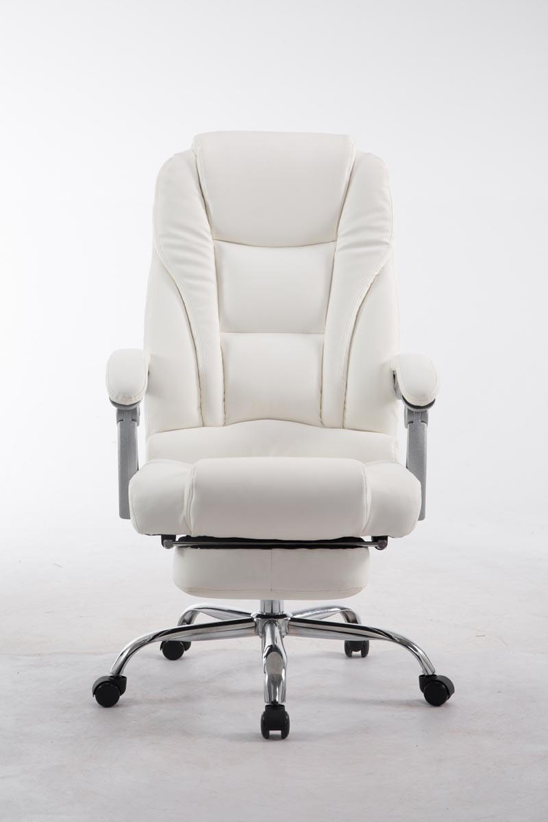 BÜROSTUHL MIAMI 118x68x64 Weiß Kunstleder Metall - Weiß, Leder/Metall (68/118/64cm) - DELUKE