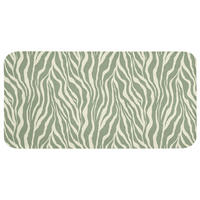 BADEMATTE Zebra - Motiv - Grün Badezimmerteppich 120x60 cm - Salbeigrün, Kunststoff/Textil (120/60cm) - OnlyWow