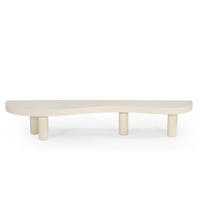 TV-MÖBEL mit organische form Betonoptik 200cm, beige - Beige, Holz (200/35/45cm) - Giga Meubel