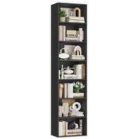 BÜCHERREGAL 220 cm Schwarz 7 Fächer - Schwarz, Holzwerkstoff (48/220/30cm)