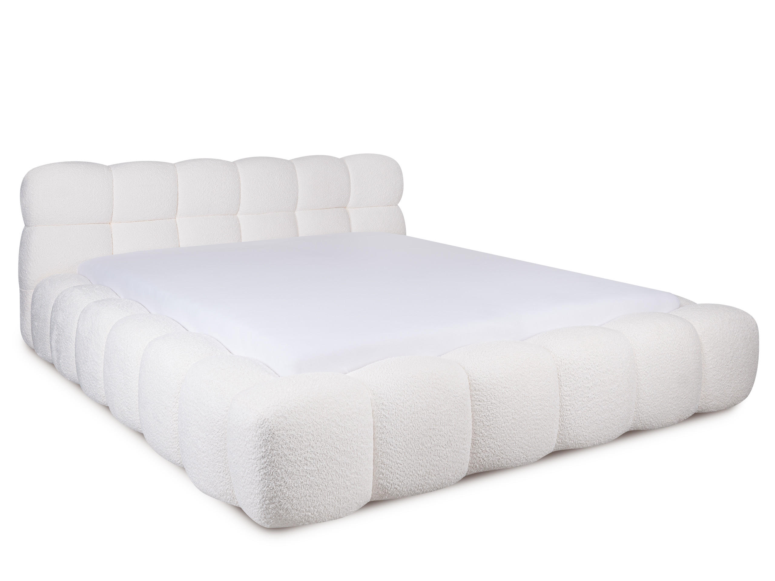 POLSTERBETT Nuba Creame 180/200 cm Boucle mit Bettkasten - Creme, Textil/Metall (180/200cm) - wonello