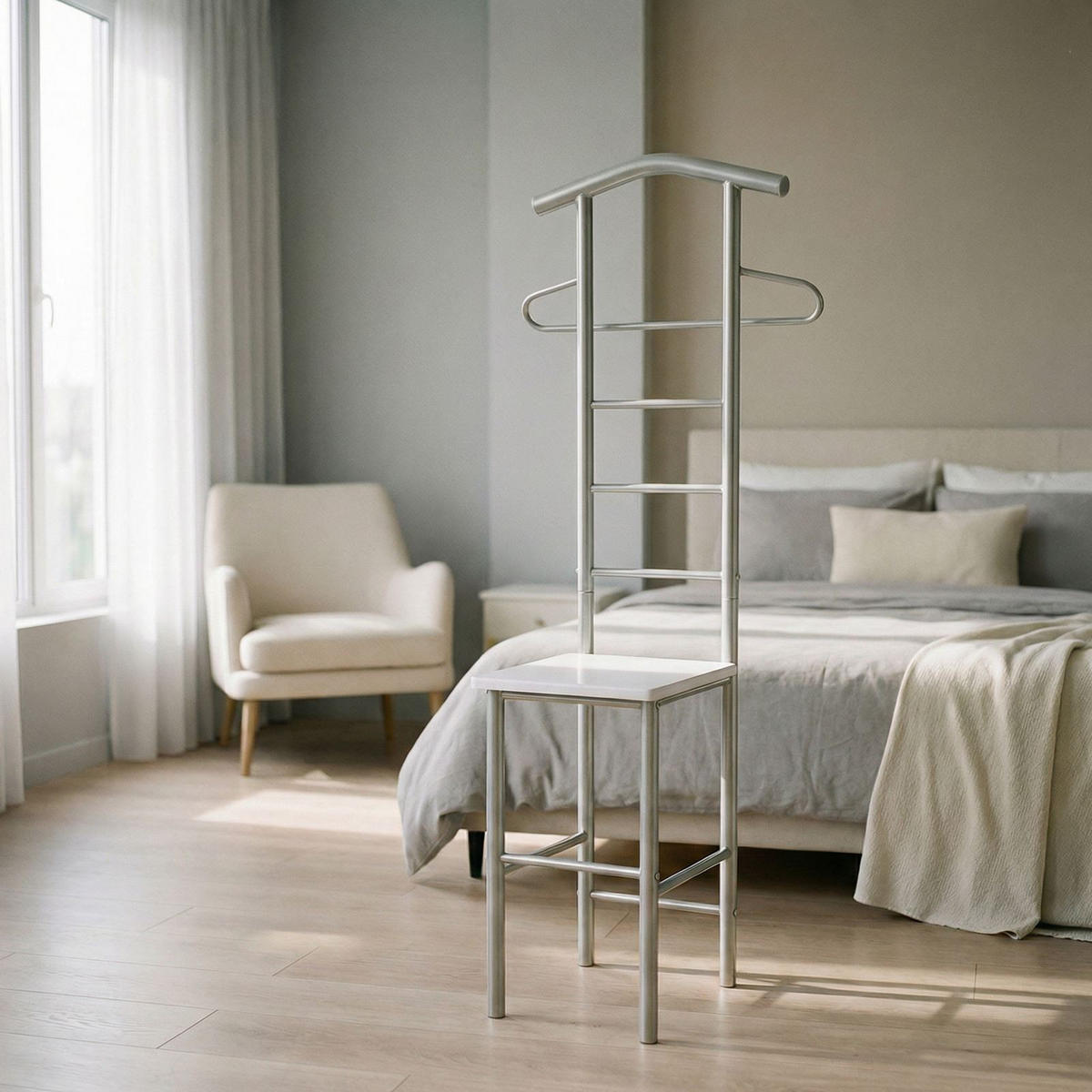 HERRENDIENER JIVO weiß - Weiß, Metall (53/121/47cm) - CARO-Möbel