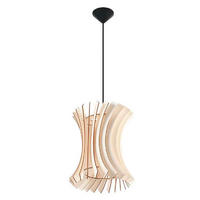 HÄNGELEUCHTE Holz natur schwarz - Braun, Holz (30/30/107cm)