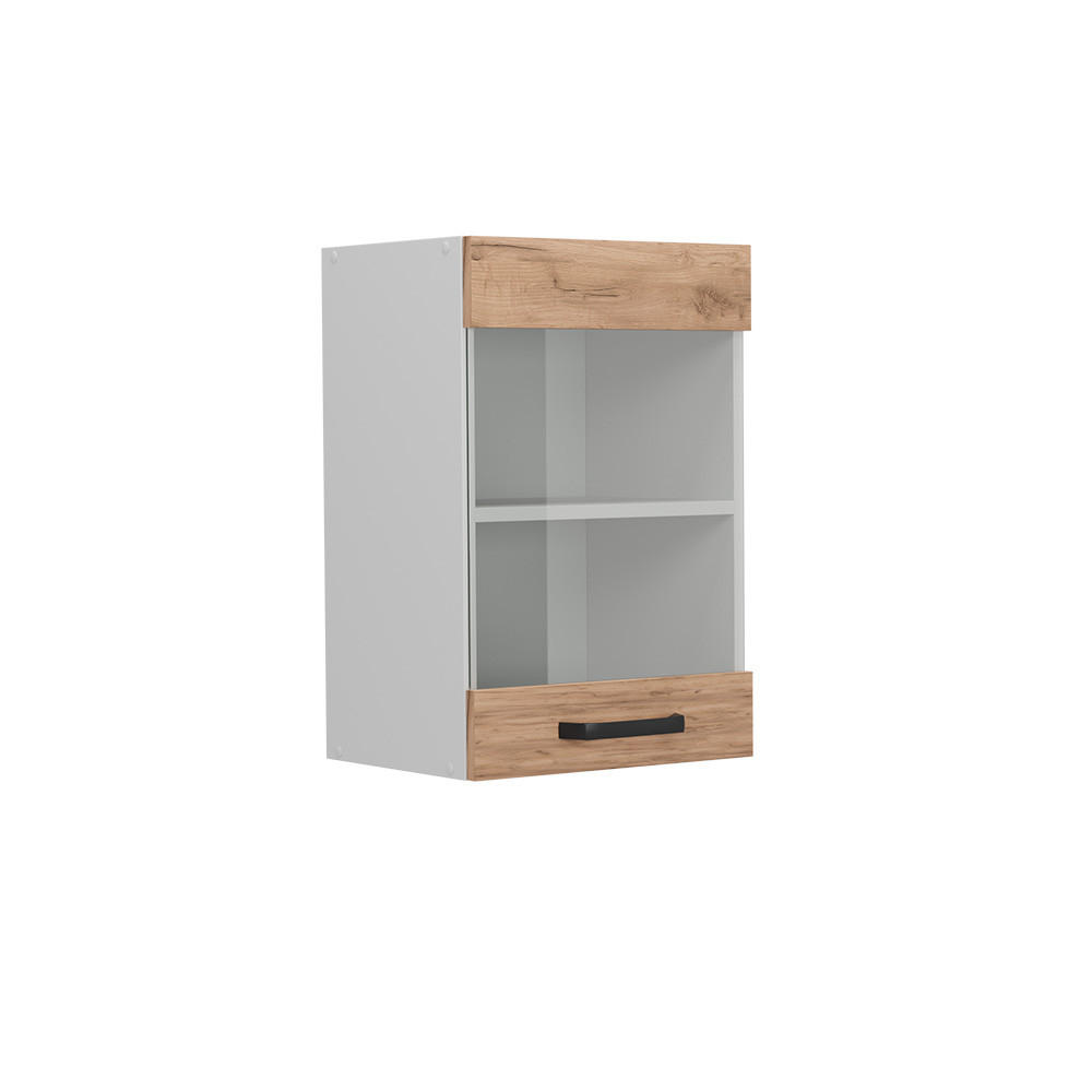 Vicco SKLENĚNÁ KUCHYŇSKÁ SKŘÍŇKA R-Line Zlatý mocný dub 40 cm