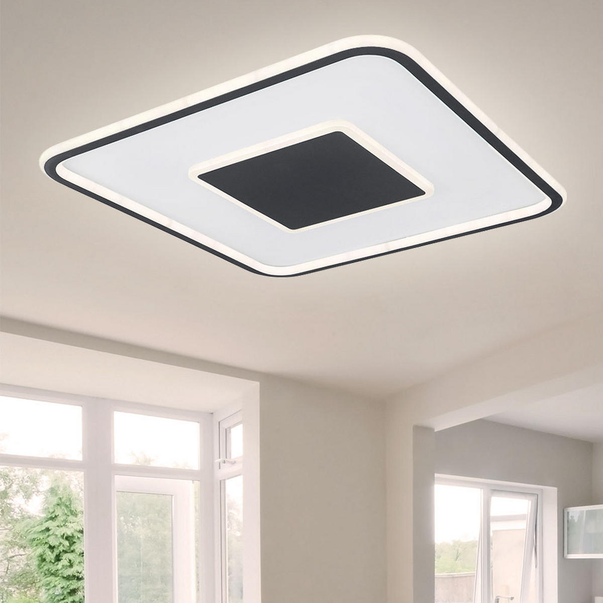 LED DECKENLEUCHTE Metall Grau - Grau, Metall (55/55/5.5cm)