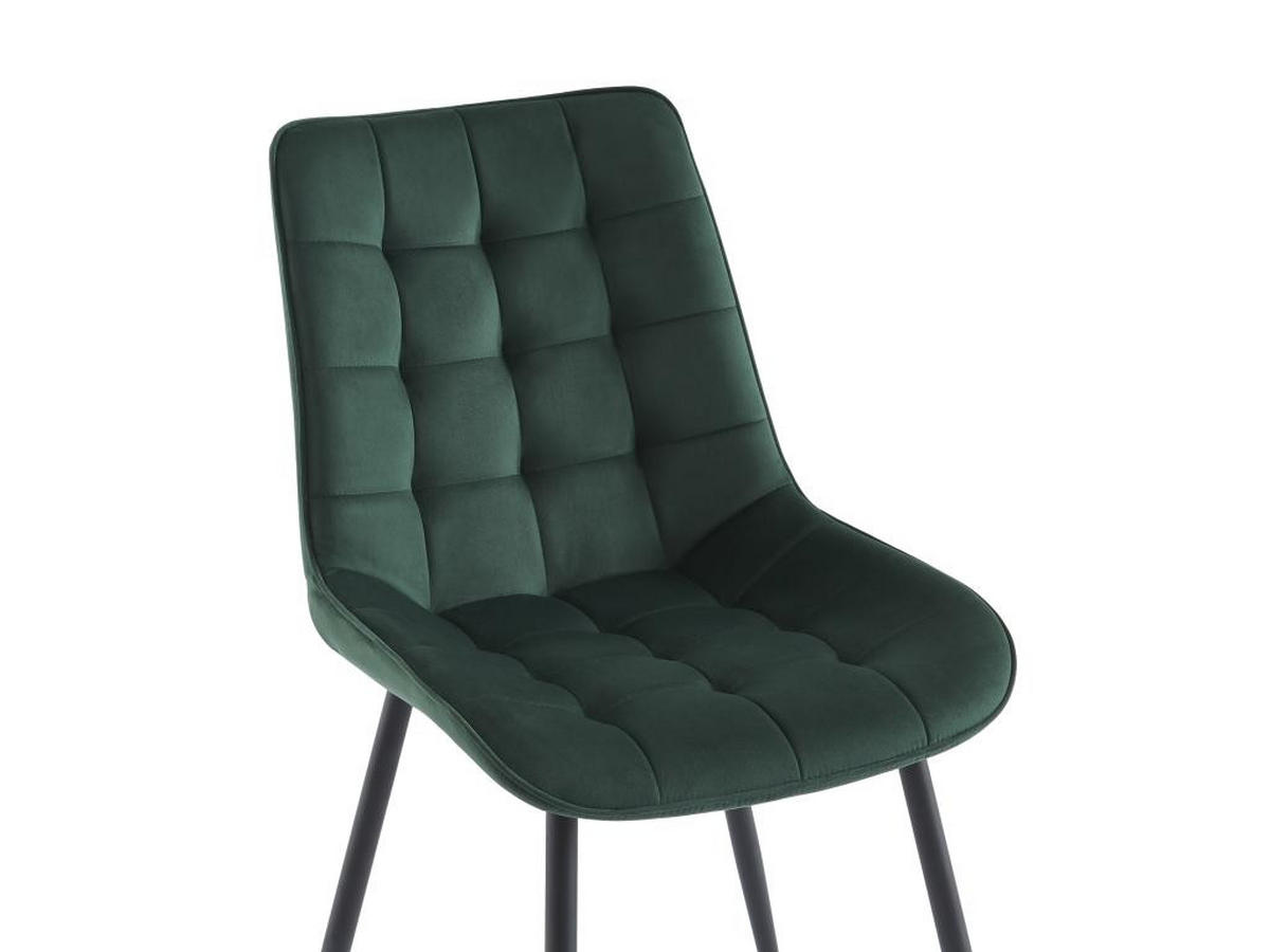 POLSTERSTUHL 2er-Set - Samt & schwarzes Metall - Grün - OLLUA - Grün, Textil (60/87/49.5cm) - Vente-Unique
