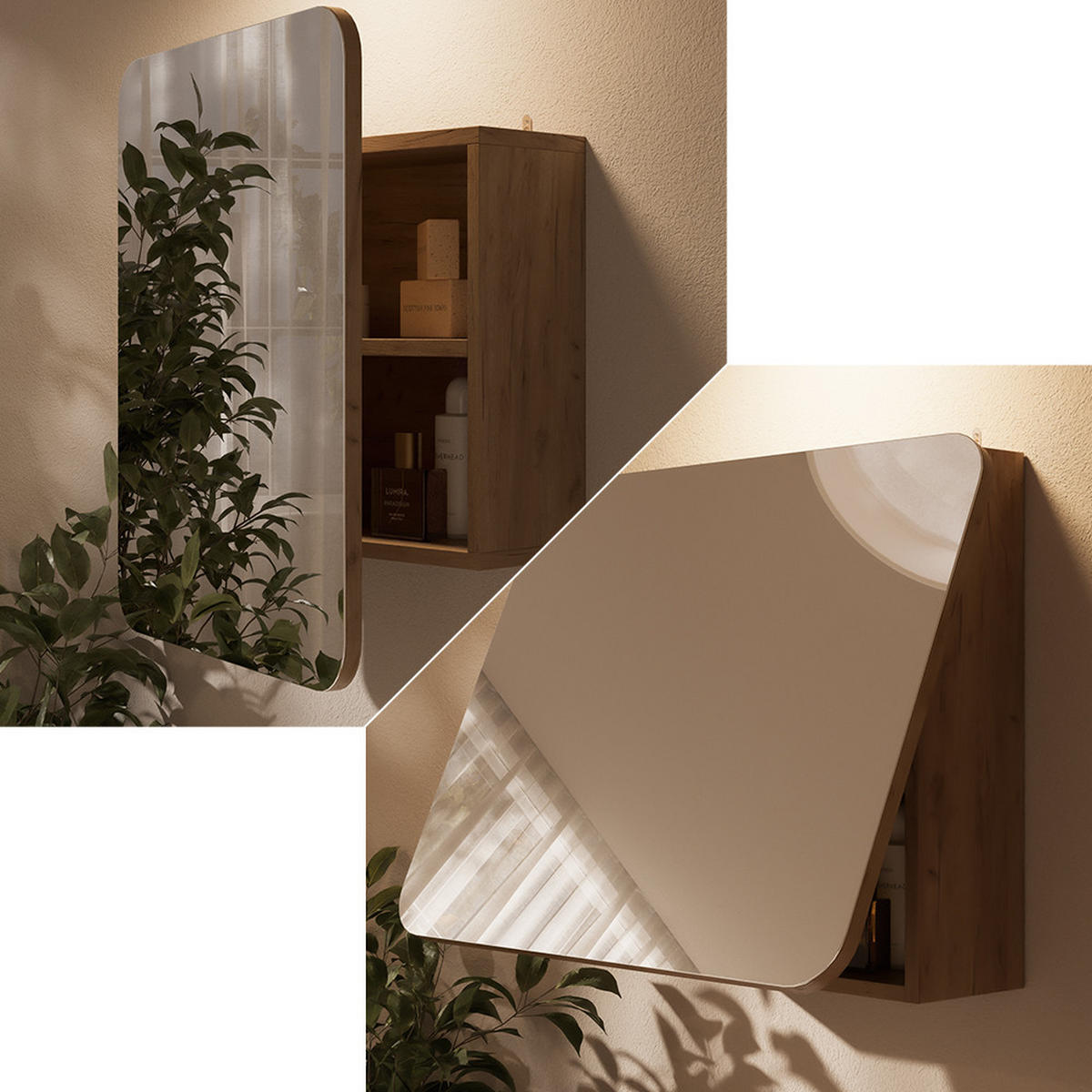 KOUPELNOVÁ ZRCADLOVÁ SKŘÍŇKA Zino Zlatý mocný dub - medově dubová, kompozitní dřevo (60/50/17.4cm) - Vicco