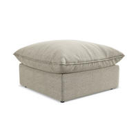 POUF Bouclé Stoff Grau - Taupe/Schwarz, Holzwerkstoff/Kunststoff (75/45/75cm) - LaMiaSofa