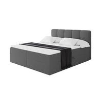 BOXBETT mit Matratze H3 - FAMA - 140x200 cm Grau Quelle - Schieferfarben, Holzwerkstoff (140/200cm) - ALTDECOR