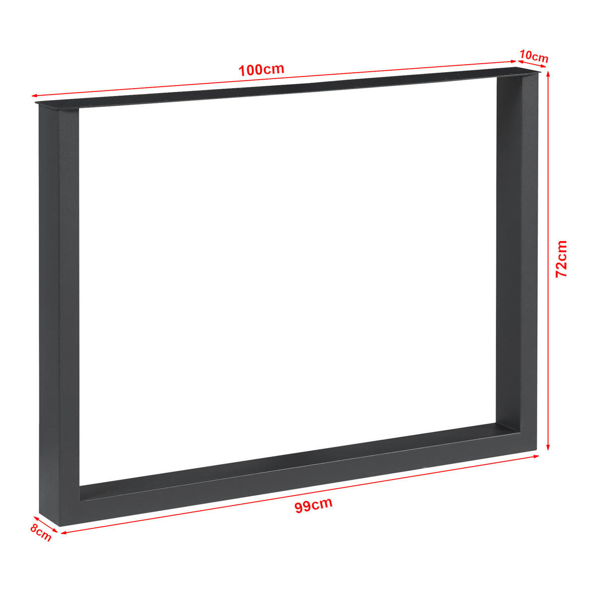 TISCHGESTELL-SET 2 TLG. Makers - Schwarz, Metall (100/72/10cm) - [en.casa]