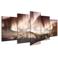 LEINWANDBILD Winter 5-tlg. 150x75 cm - Weiß, Holz (150/75cm) - LUMASOUL