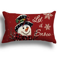 KISSENBEZUG Weihnachten 30 x 50 cm Leinen-Mischgewebe 1er Set - Rot, Textil (50/30cm)