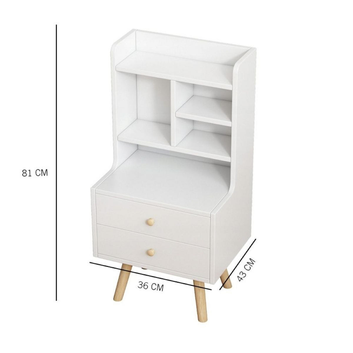 NACHTTISCH, weiß 36/43/81 cm - Weiß, Holzwerkstoff (72/13/45cm)