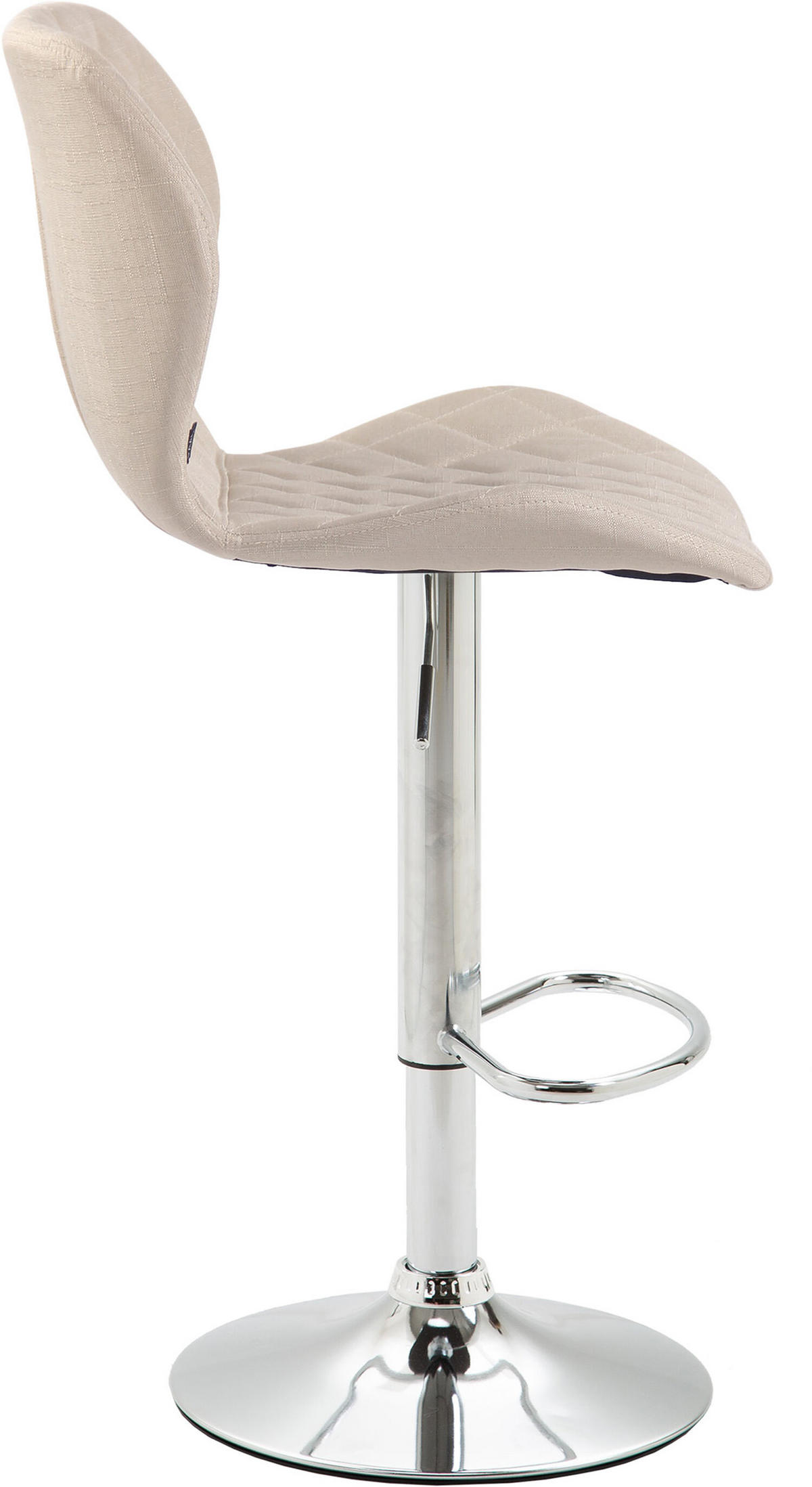 BARHOCKER Cora, Gestell Metall in Chromoptik, Stoff Creme - Chromfarben/Creme, Textil/Metall (47/100/51cm) - TPFLiving