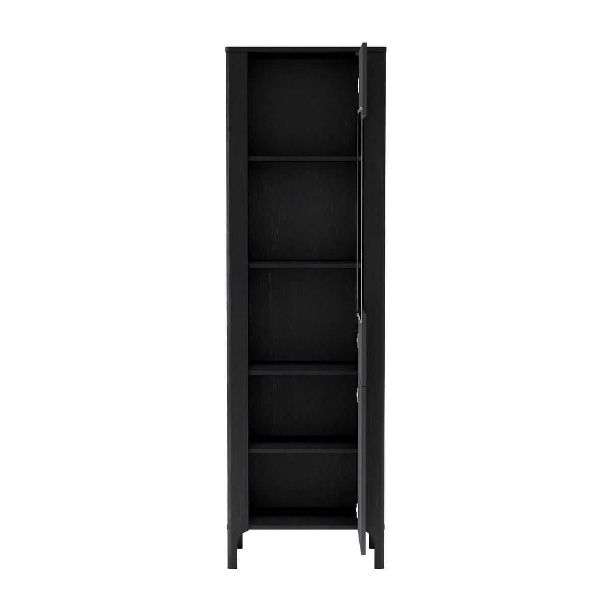 VITRINE Malumi MM-4 60 x 197 x 40,5 cm Schwarz Paintflow - Schwarz, Holzwerkstoff (60/197/40.5cm) - Koseto