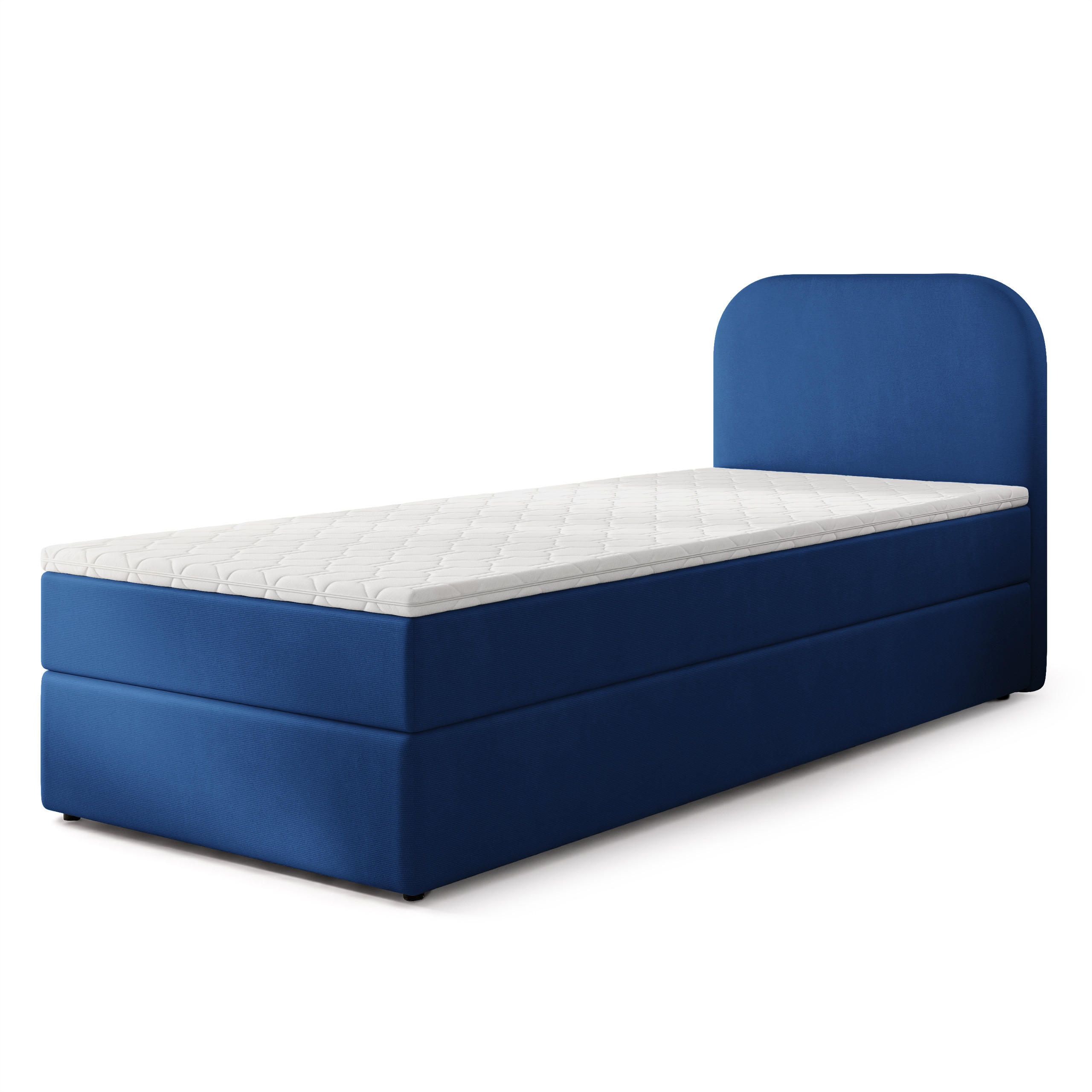 BOXBETT CERIA 90x200 cm mit Matratze und Topper - Blau - Blau, Holz/Textil (90/200cm) - MASSENO