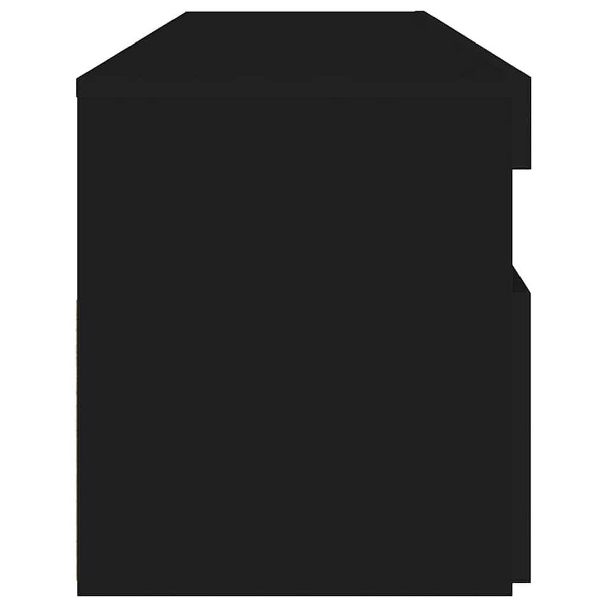 LOWBOARD mit Led-Leuchten 90/35/40 cm aus Holzwerkstoff aus Holzwerkstoff in Schwarz - Schwarz, Holz (90/40/35cm) - vidaXL