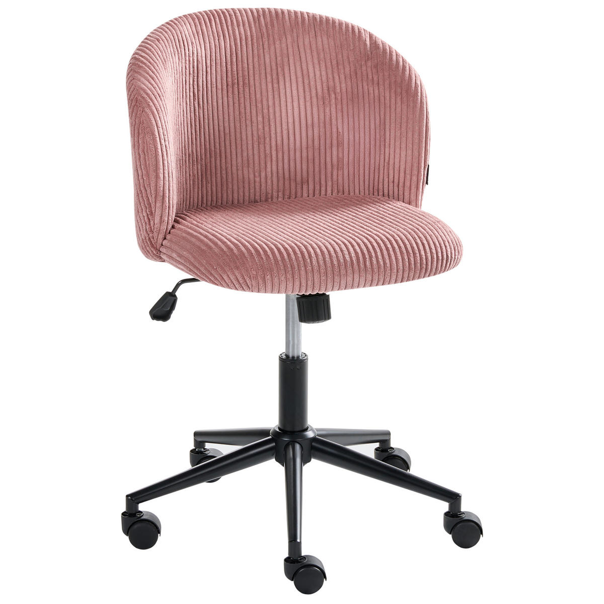 BÜROSTUHL Cord RosaMiles - Pink, Textil (55/76/55cm) - Beliani