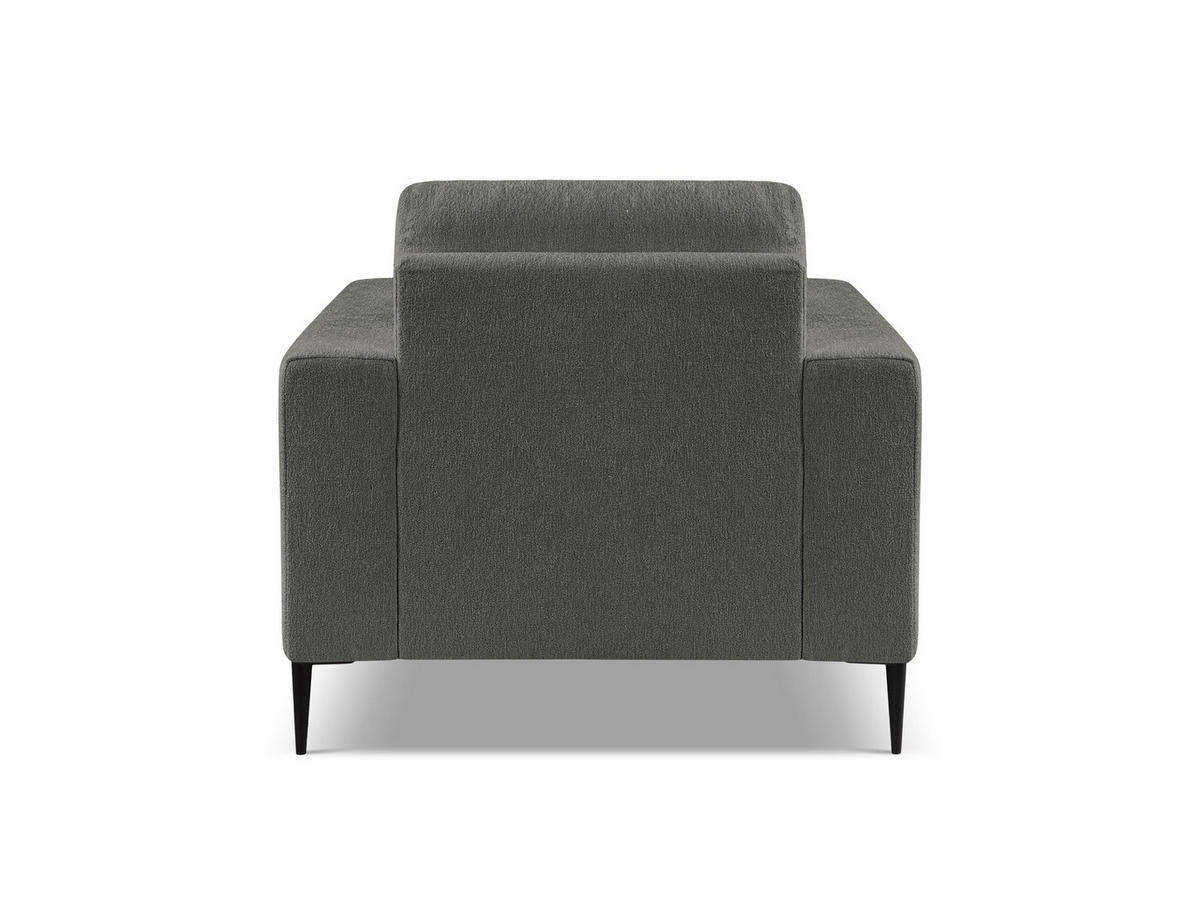 SESSEL Chenille Stoff Grau - Dunkelgrau/Schwarz, Holzwerkstoff/Textil (93/88/105cm) - Makamii