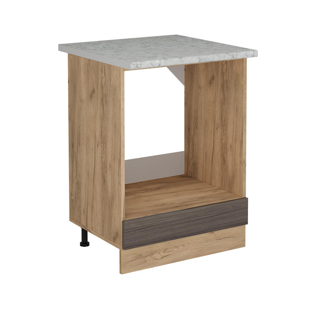 SKŘÍŇKA NA VESTAVĚNOU TROUBU R-Line Ušlechtilá šedá - šedá/medově dubová, kompozitní dřevo (60/81.6/60cm) - Vicco