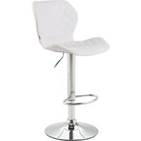 BARHOCKER Cora, Gestell Metall in Chromoptik, Kunstleder Weiß - Chromfarben/Weiß, Kunststoff/Textil (47/100/51cm) - TPFLiving