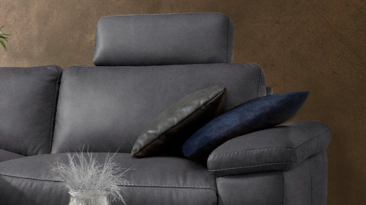 ECKSOFA MOTORISCH. RELAXFUNKTION LOLA Schwarz Webstoff - Schwarz, Textil (233/178cm) - KAWOLA