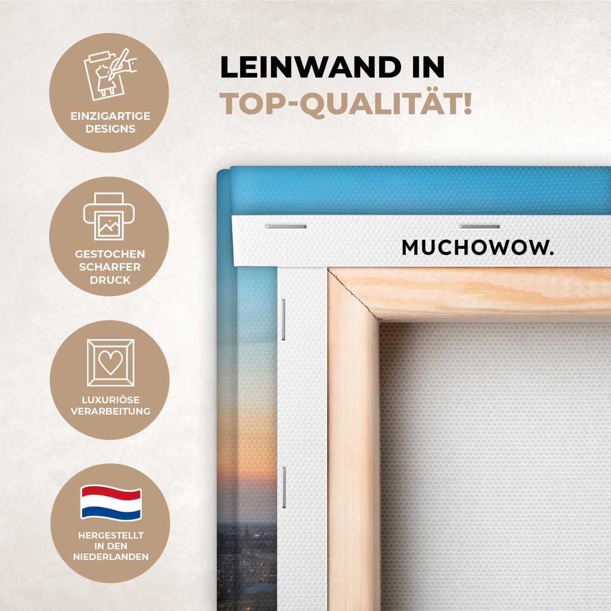 LEINWANDBILD Polen - Sonne - Warschau 40x30 cm - Blau, Textil (40/30cm) - MuchoWow