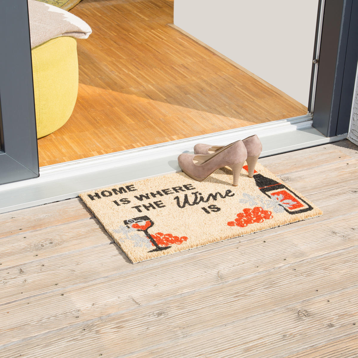 FUSSMATTE - Hellbraun, Kunststoff/Textil (60/40cm) - Relaxdays