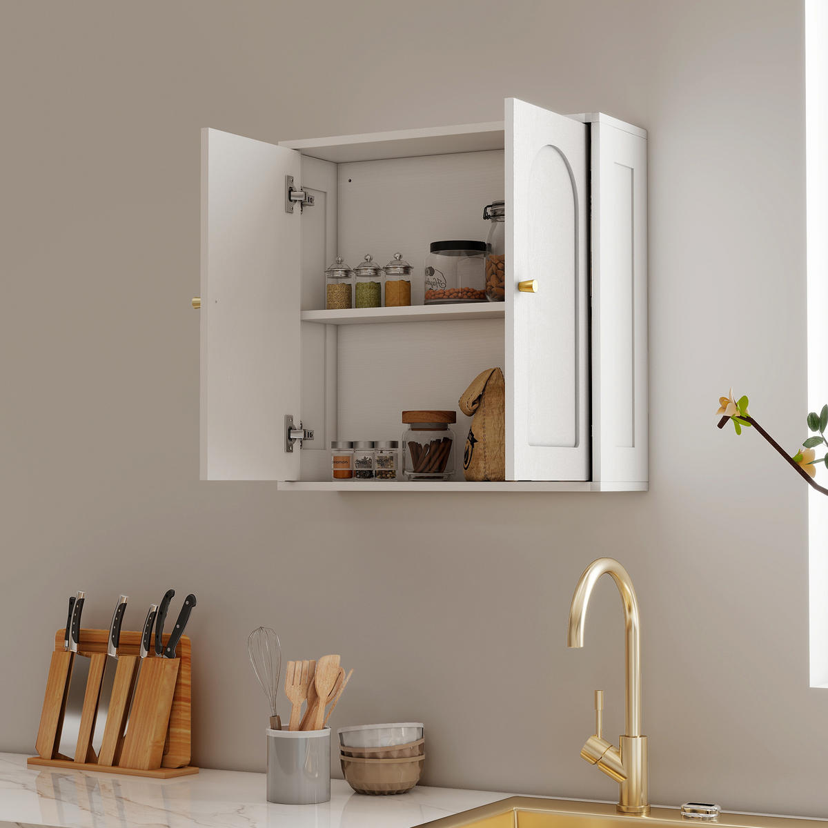HÄNGESCHRANK Weiß 60/20/60 cm - Weiß, Holzwerkstoff (60/60/20cm) - PANGIVO