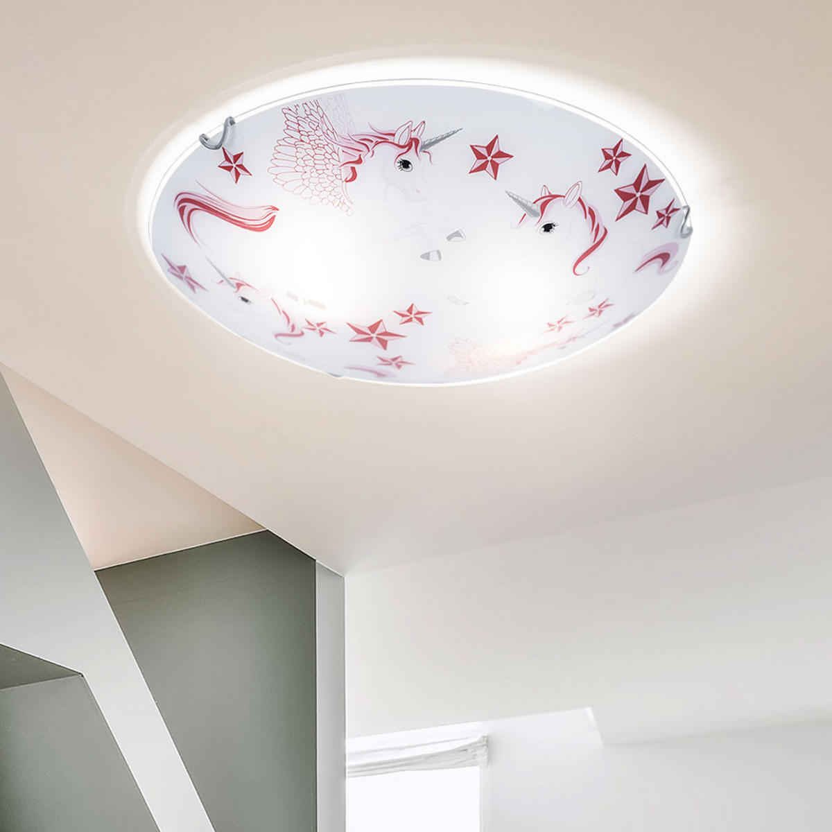 LED DECKENLEUCHTE Metall Rosa - Rosa, Glas (40/40/10cm) - Globo Lighting