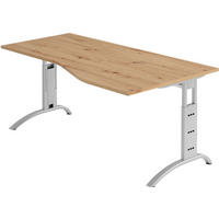 SCHREIBTISCH Serie-F 100/180/74 cm in Wildeiche - Wildeiche, Holzwerkstoff (100/180/74cm) - bümö