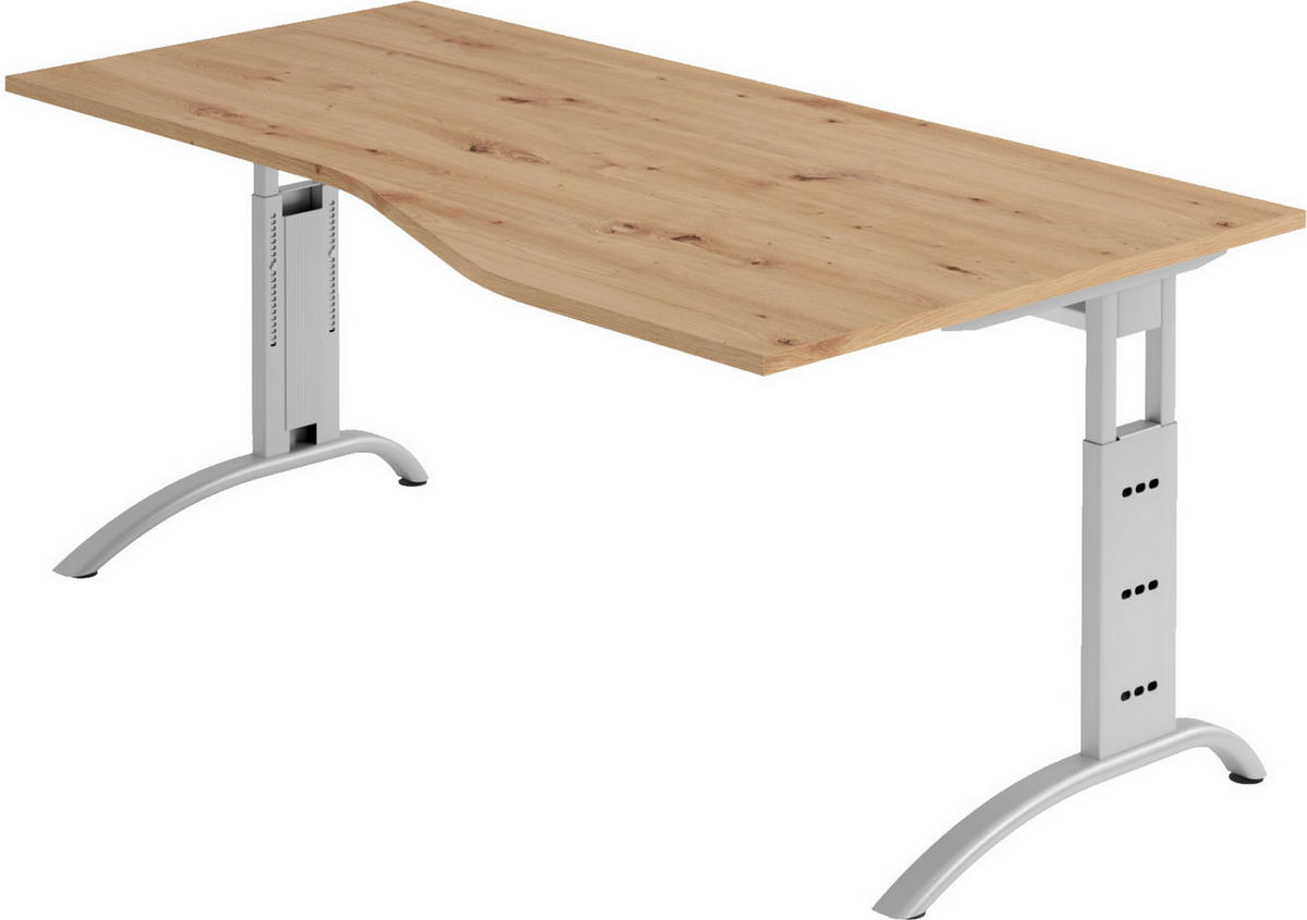SCHREIBTISCH Serie-F 100/180/74 cm in Wildeiche - Wildeiche, Holzwerkstoff (100/180/74cm) - bümö