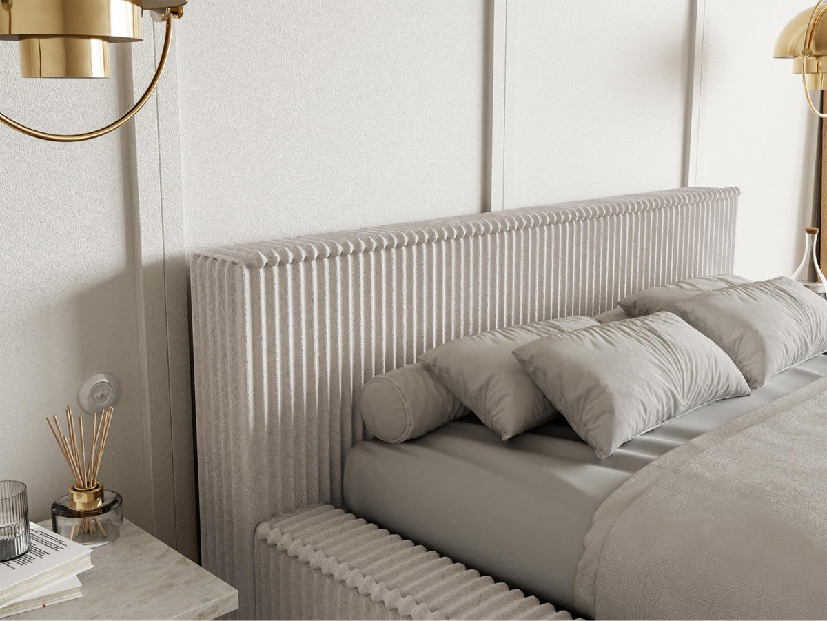 POLSTERBETT AFFOLIO Greige 180x200 cm - Taupe/Schwarz, Holz/Textil (180/200cm) - Selsey