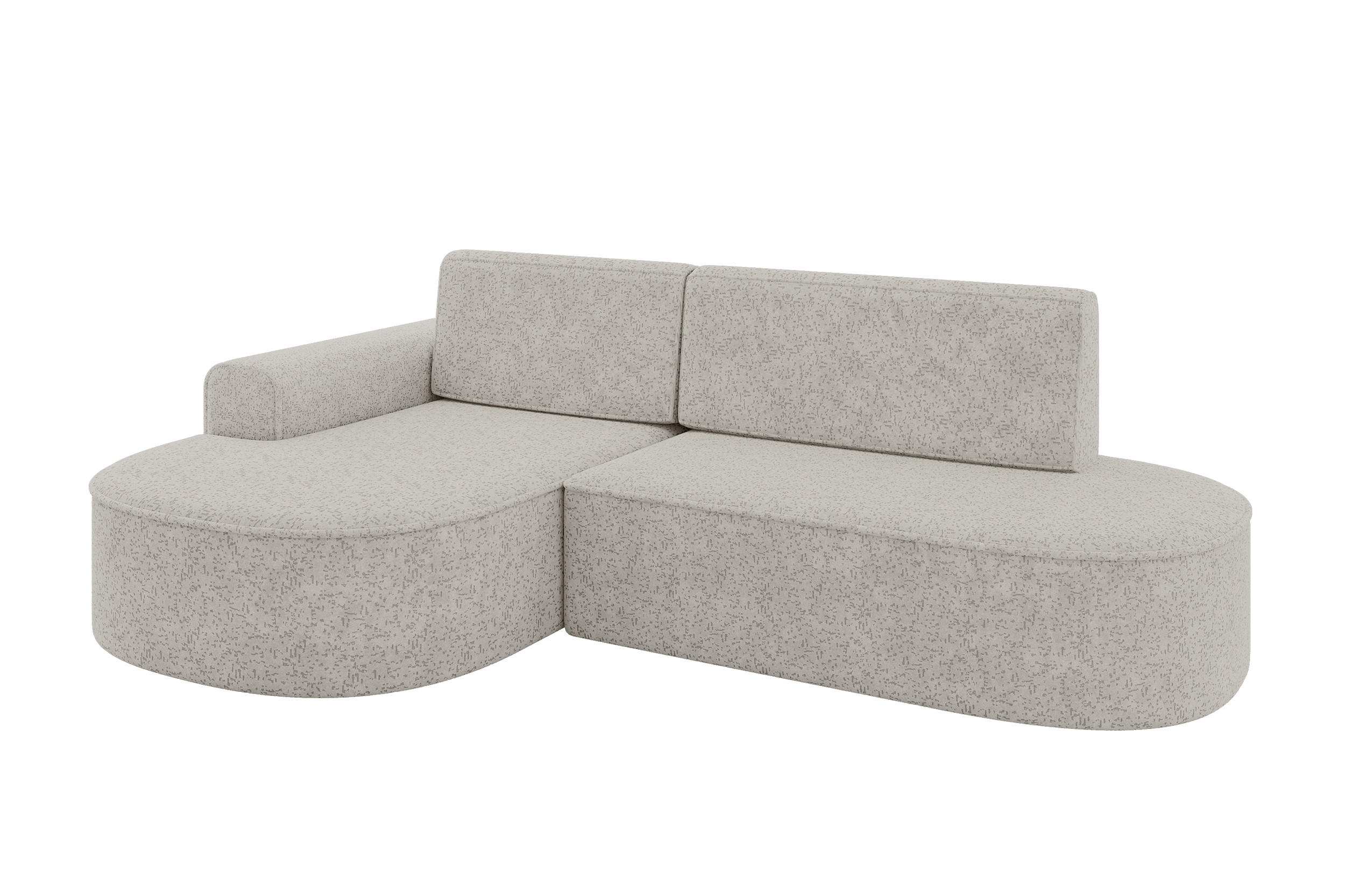 ECKSOFA mit Schlaffunktion und Bettkasten Ottomane Links MARI-L1-S - 283x167x85 cm Hellgrau Tissu - Hellgrau/Schwarz, Holzwerkstoff/Kunststoff (283/167cm) - ALTDECOR