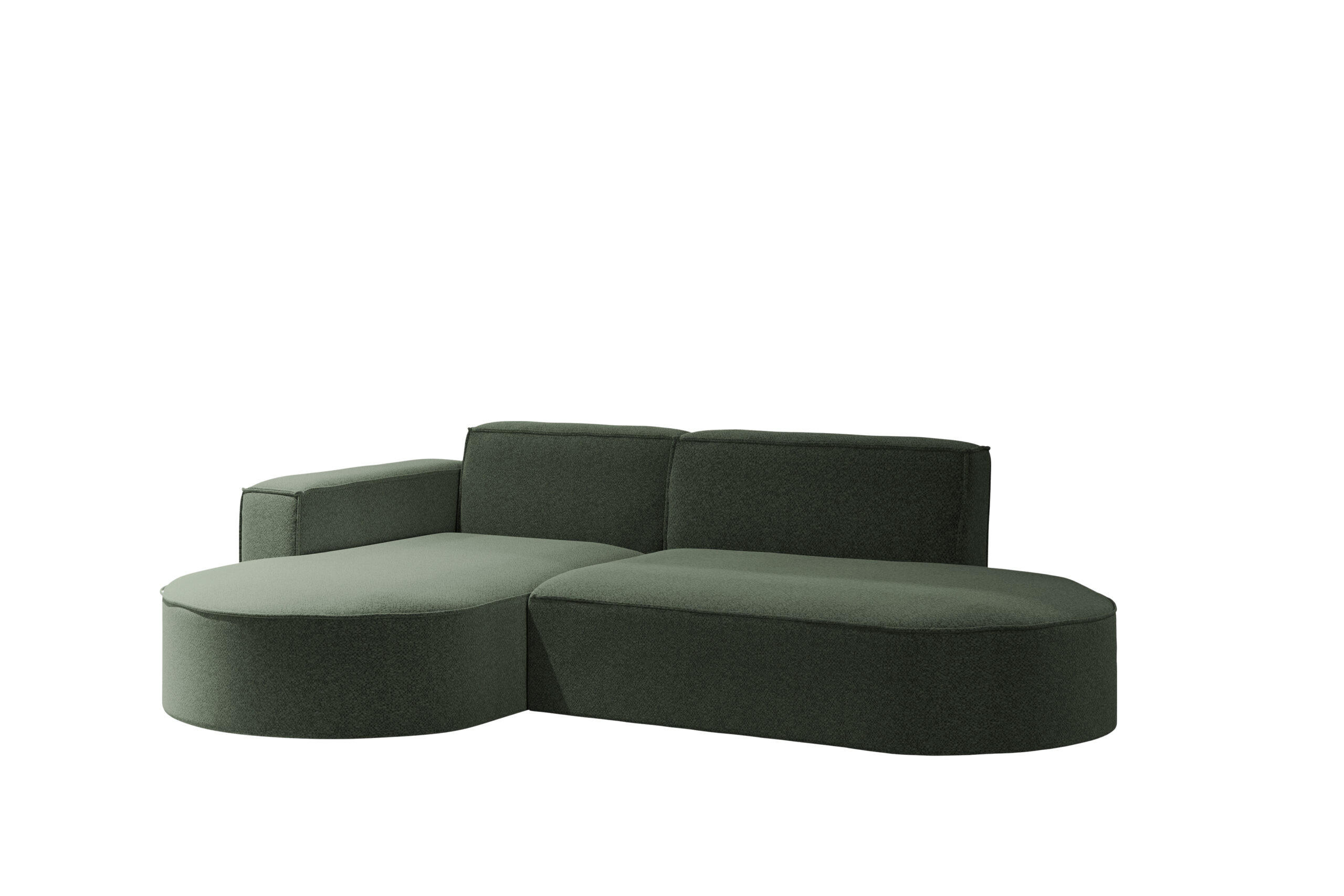 ECKSOFA Modernes L-förmiges Modena Studio Stoff Raven Grün Links - Grün, Holz/Textil (165/236cm) - Kaiser Möbel
