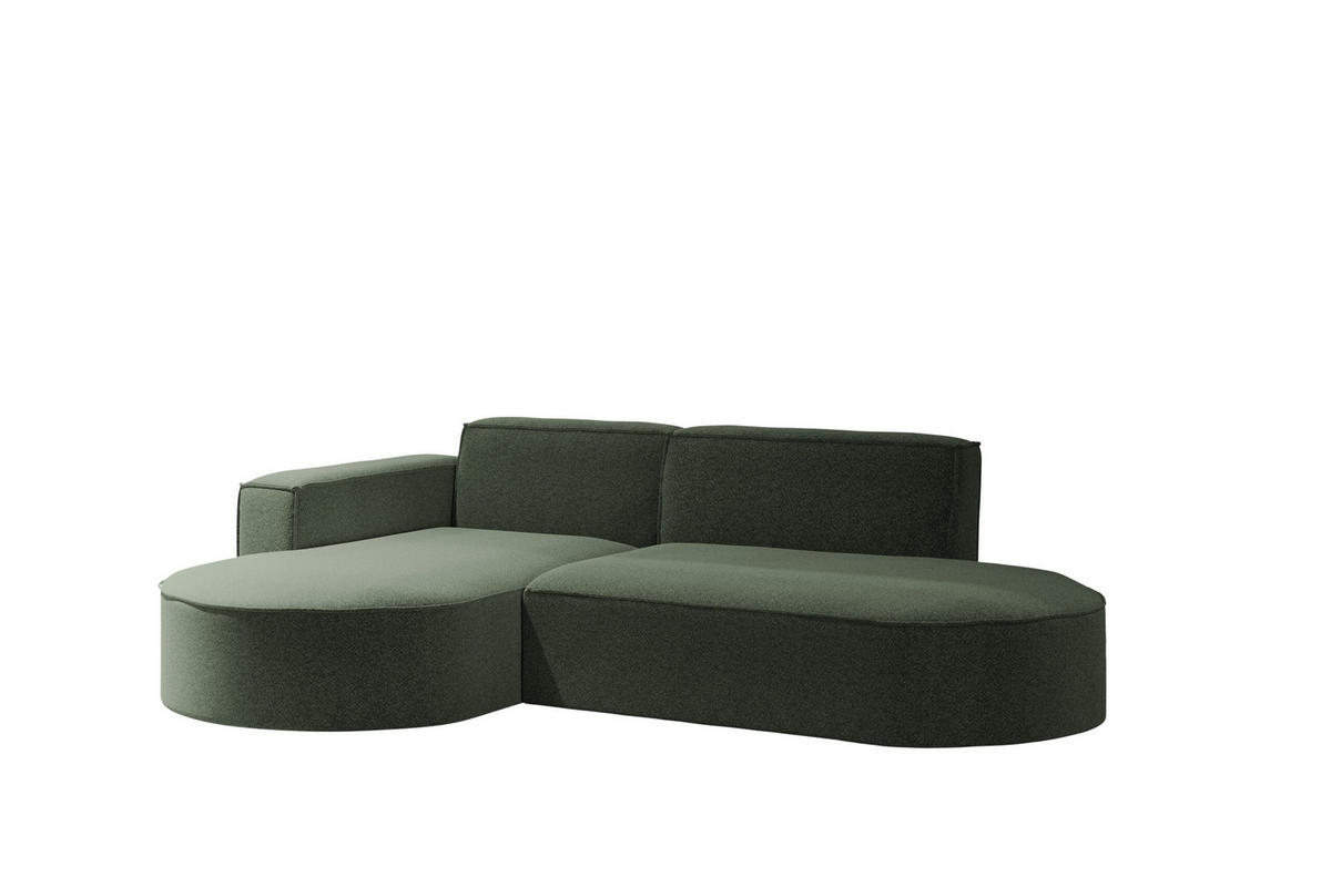 ECKSOFA Modernes L-förmiges Modena Studio Stoff Raven Grün Links - Grün, Holz/Textil (165/236cm) - Kaiser Möbel