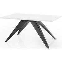 ESSTISCH Vance rechteckig ausziehbar, Weiß 160-260/90/76 cm - Schwarz/Weiß, Holzwerkstoff/Metall (160/90/76cm) - WFL GROUP