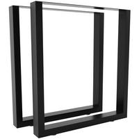 TISCHBEIN 2er Set Metall Schwarz - Schwarz, Metall (30/43/30cm) - CLP