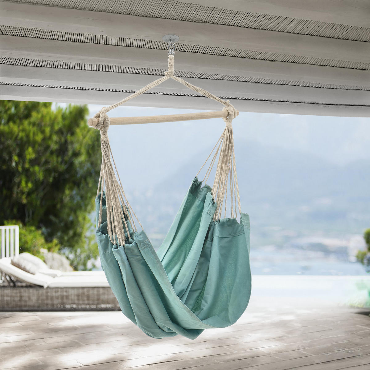 HÄNGESESSEL Miramar - Schieferfarben, Textil (180/115/125cm) - casa.pro