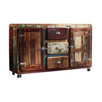 SIDEBOARD Altholz 150x40x90 mehrfarbig lackiert FREEZY #07 - Multicolor, Holz (150/90/40cm) - Massivmoebel24