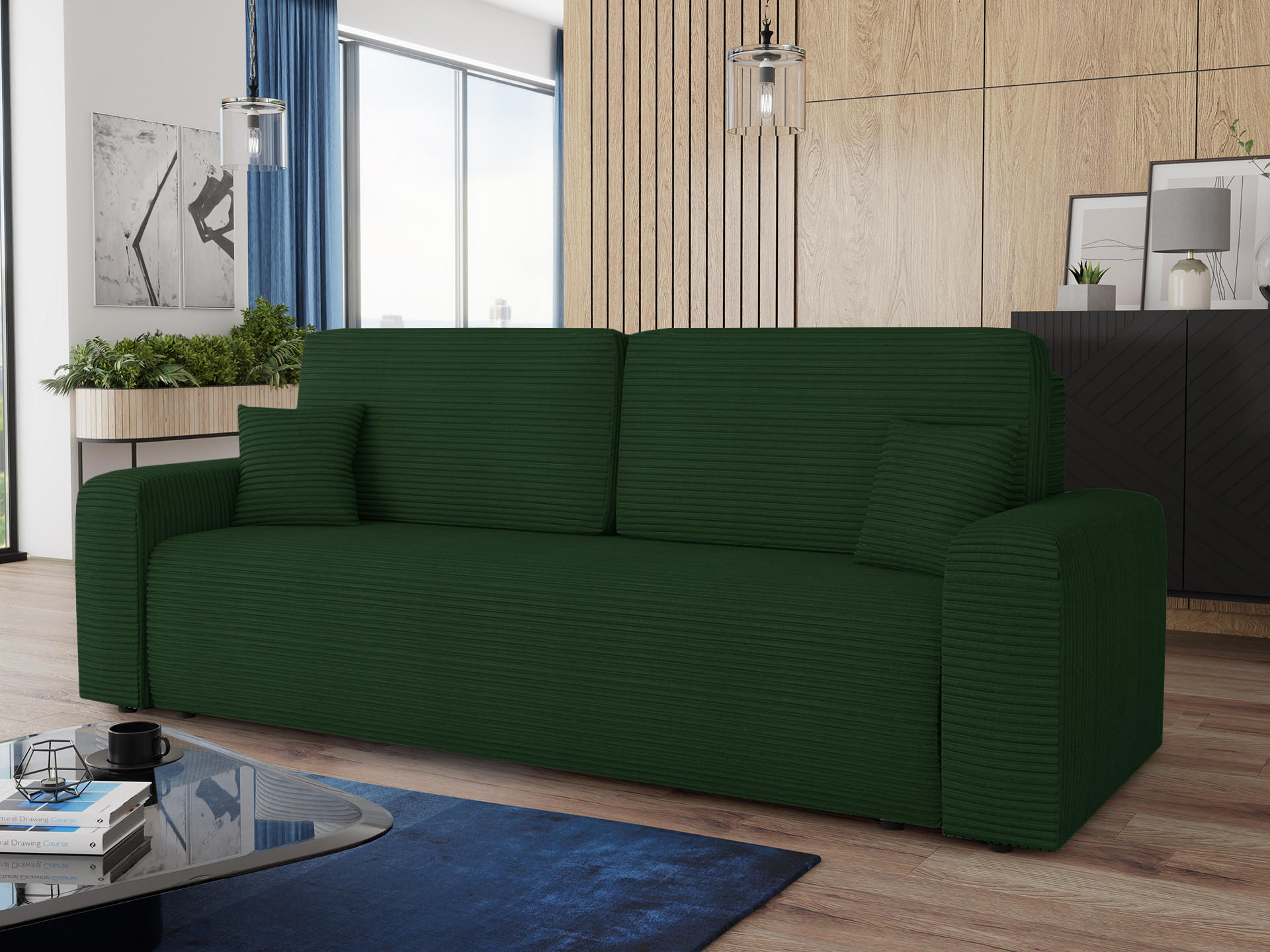 SCHLAFSOFA Spark - Schwarz/Grün, Holz/Kunststoff (236/90/95cm) - Sofnet