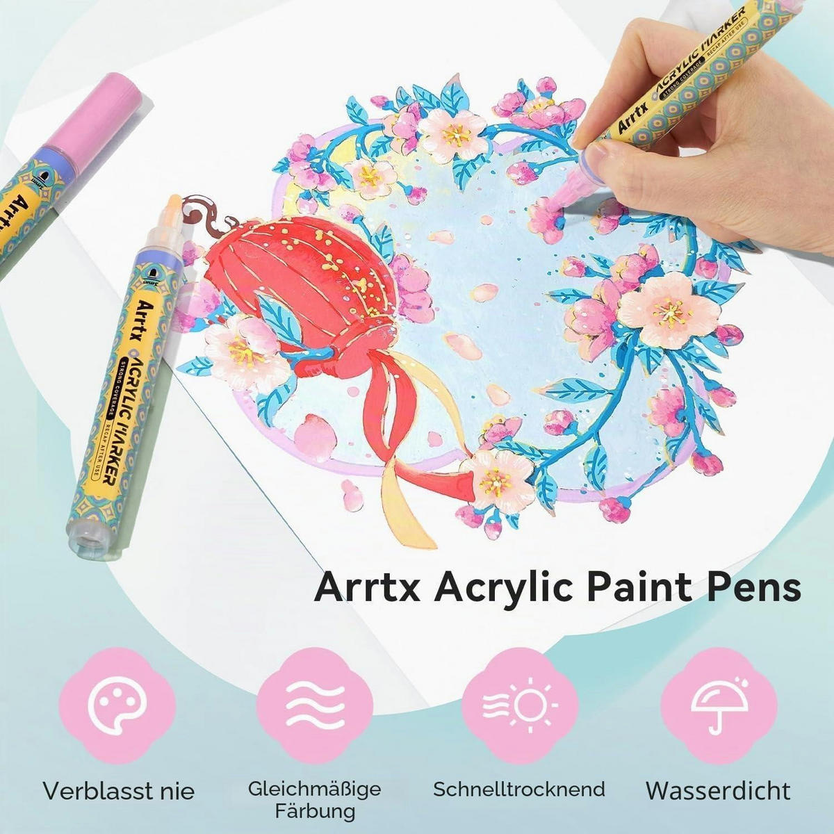 ACRYLFARBEN-STIFTE Set 72 Farben mit Ersatzspitzen - Multicolor, Kunststoff (1/1/13.2cm)
