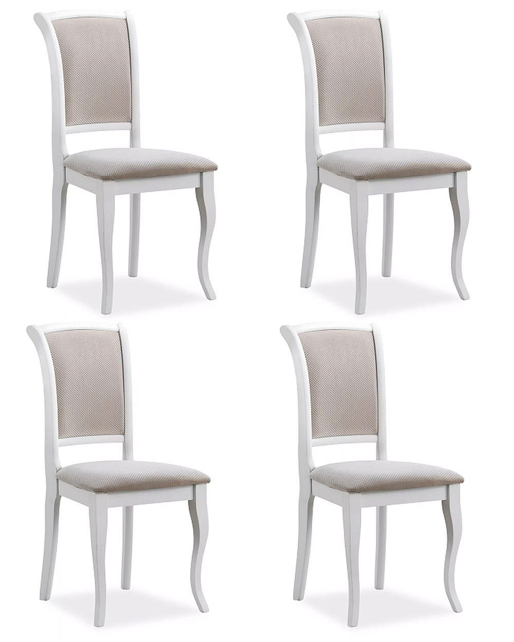Feldmann-Wohnen Esszimmerstühle Weiß, Beige 45x96x42 cm